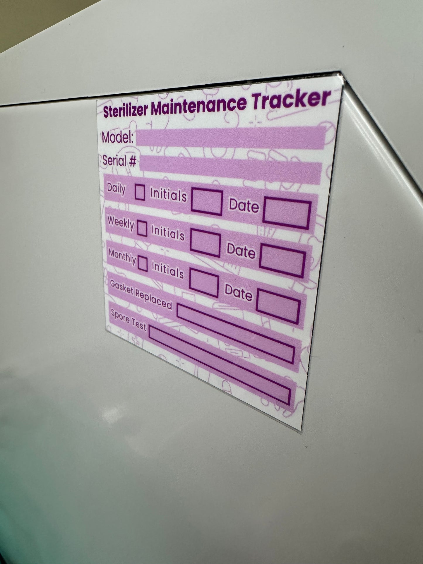 Sterilizer Maintenance Tracker Magnet