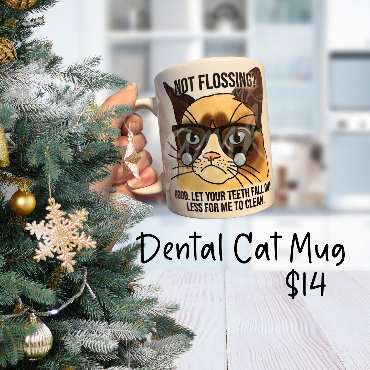 Dental Cat Mug: Not Brushing or Flossing