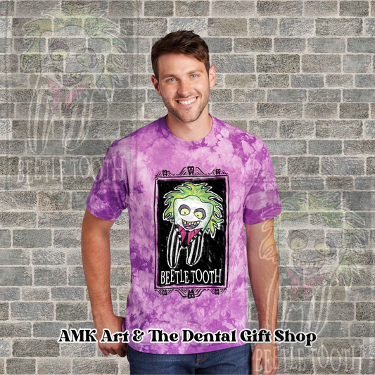 "Beetle Tooth" Tie-Dye Purple Shirt by AMK Art Collection