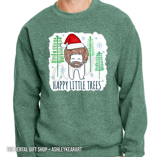 Happy Little Trees GREEN TEE ONLY Design by AMK Art