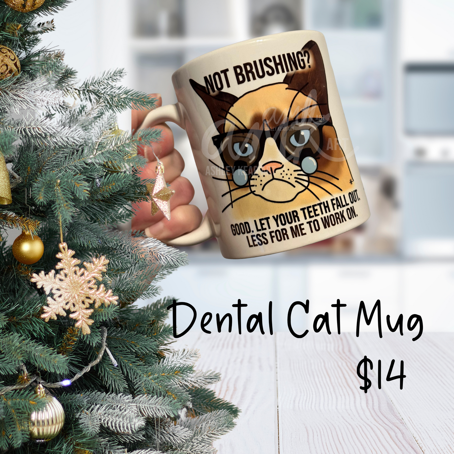 Dental Cat Mug: Not Brushing or Flossing