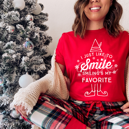 Smiling's My Favorite Shirt Design by AMK Art