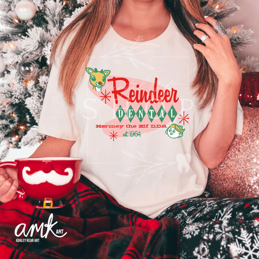 Reindeer Dental Shirt Design by AMK Art